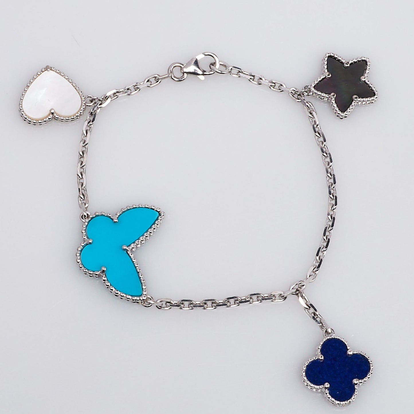[Pearl Jewelrys]LUCKY SPRING SILVER BRACELET 4 MOTIF