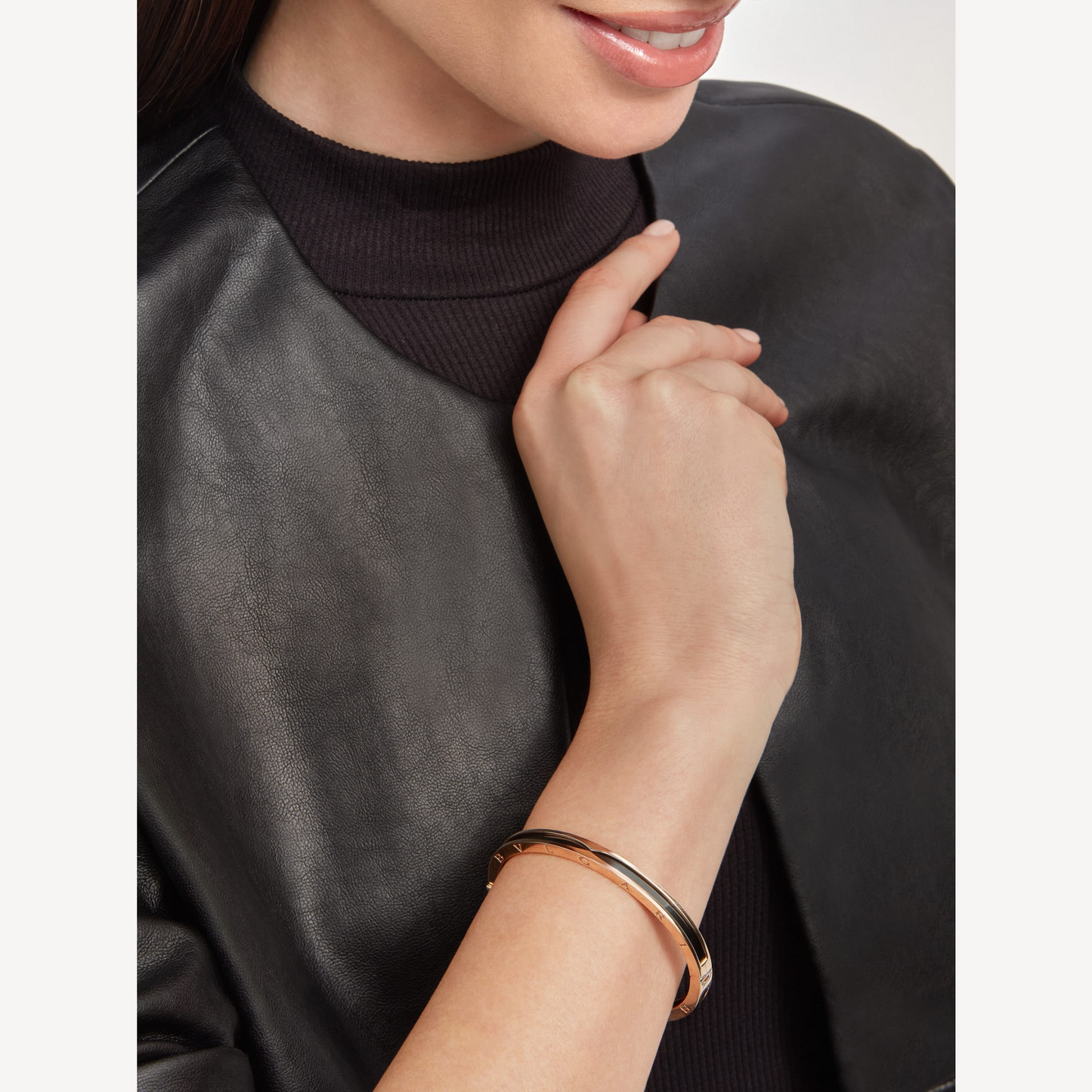 [Pearl Jewelrys]ZERO 1 PINK GOLD WITH BLACK CERAMIC BRACELET