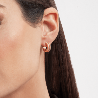 [Pearl Jewelrys]ZERO 1 ROCK GOLD EARRINGS WITH STUDDED SPIRAL AND PAVED DIAMONDS