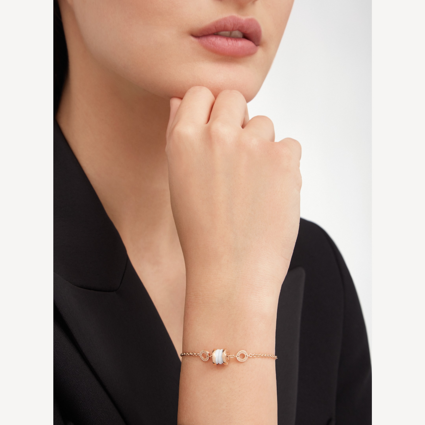 [Pearl Jewelrys]ZERO 1 SOFT PINK GOLD AND WHITE CERAMIC BRACELET
