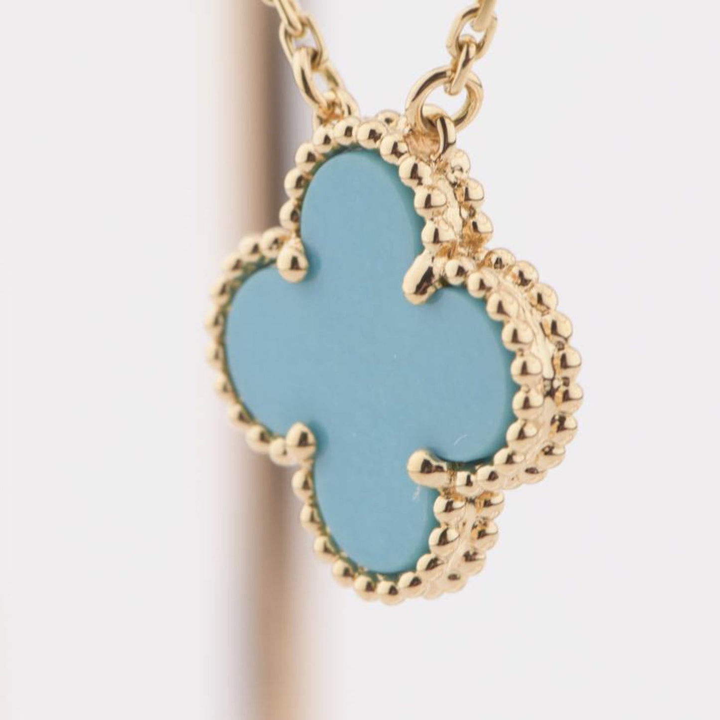 [Pearl Jewelrys]CLOVER 15MM VINTAGE TURQUOISE NECKLACE