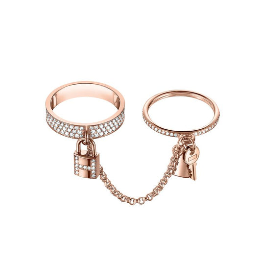[Pearl Jewelrys]HM KELLY CLOCHETTE DOUBLE RING IN  WITH DIAMONDS