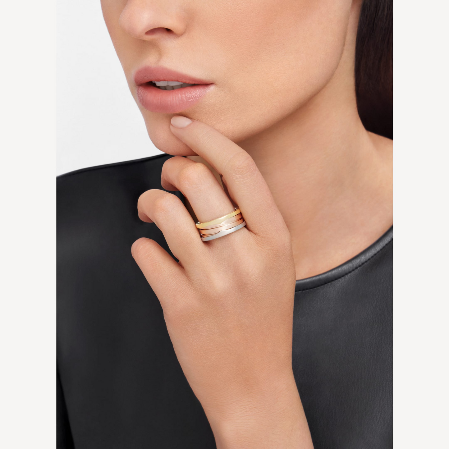[Pearl Jewelrys]ZERO 1 THREE-BAND ROSE WHITE AND YELLOW RING