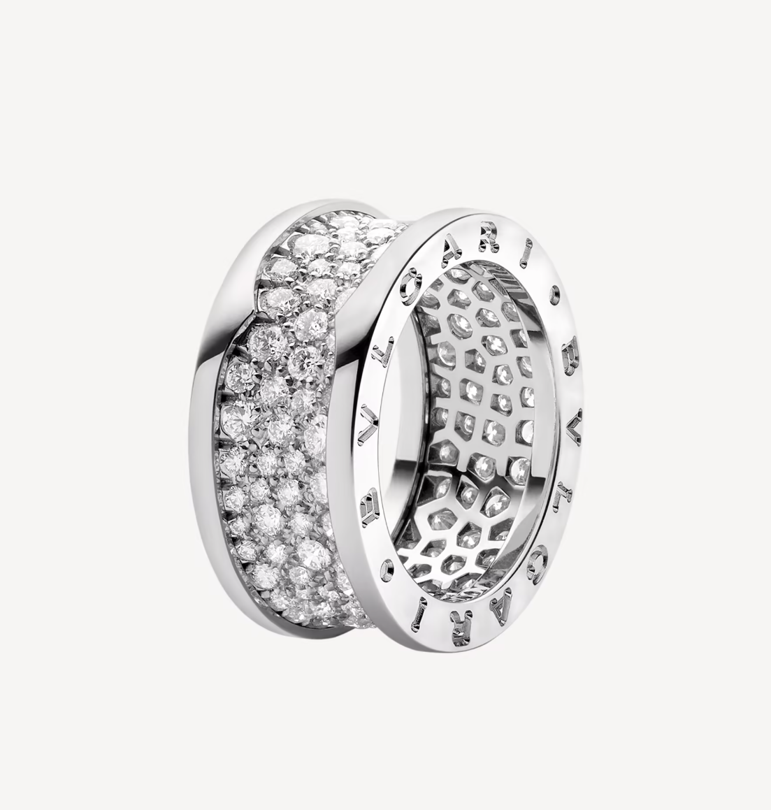 [Pearl Jewelrys]ZERO 1 WITH PAVED DIAMONDS ON THE SPIRAL RING