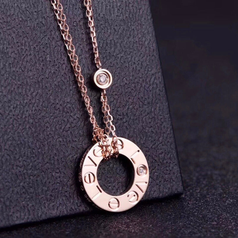[Pearl Jewelrys]LOVE NECKLACE 16MM 2 DIAMONDS