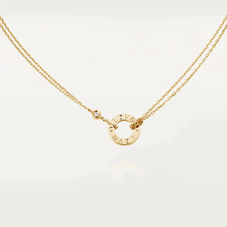 [Pearl Jewelrys]LOVE NECKLACE 16MM 2 DIAMONDS