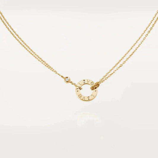 [Pearl Jewelrys]LOVE NECKLACE 16MM 2 DIAMONDS