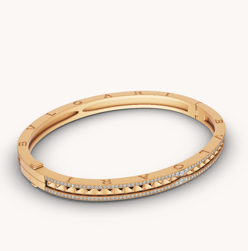 [Pearl Jewelrys]ZERO 1 SPIRAL AND PAVED DIAMOND GOLD BRACELET