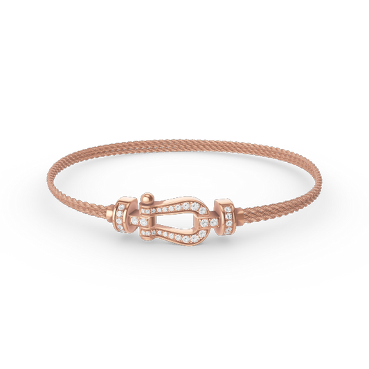 [Pearl Jewelrys]FORCE SMALL HORSESHOE  DIAMOND CHAIN ROPE BRACELET
