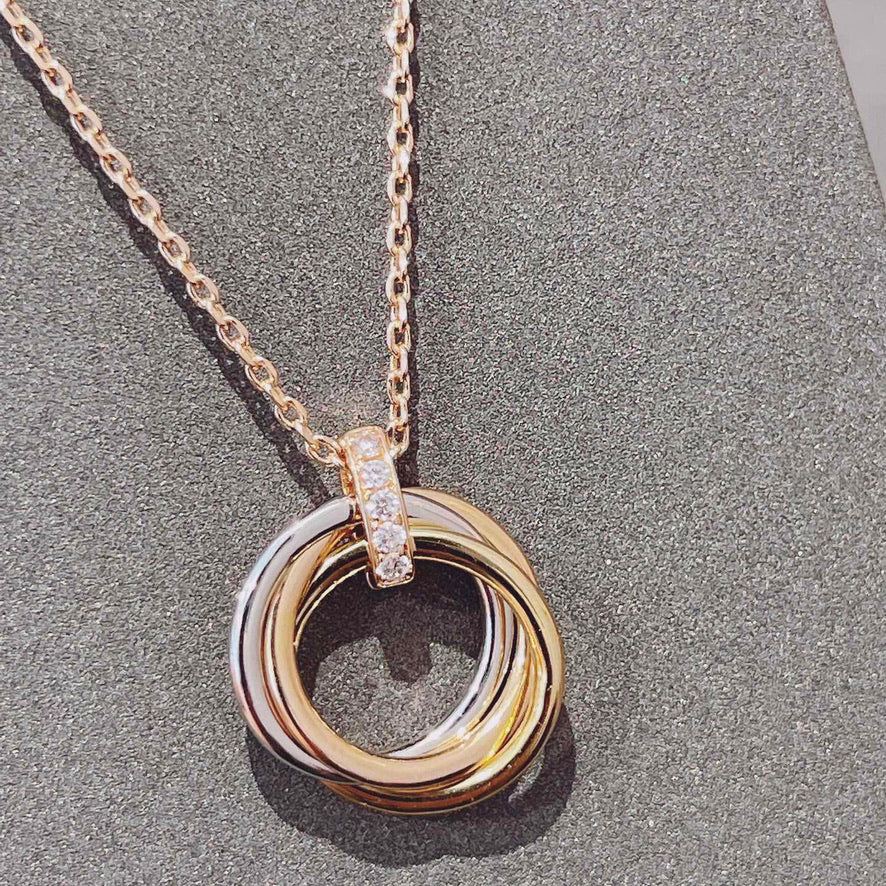[Pearl Jewelrys]TRINITY NECKLACE GOLD  DIAMONDS