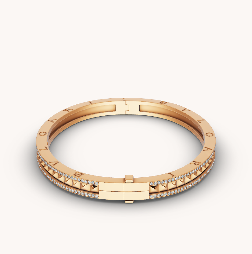 [Pearl Jewelrys]ZERO 1 SPIRAL AND PAVED DIAMOND GOLD BRACELET