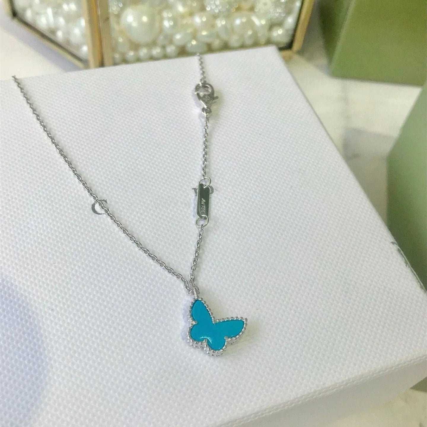 [Pearl Jewelrys]BUTTERFLY TURQUOISE BUTTERFLY BRACELET SILVER
