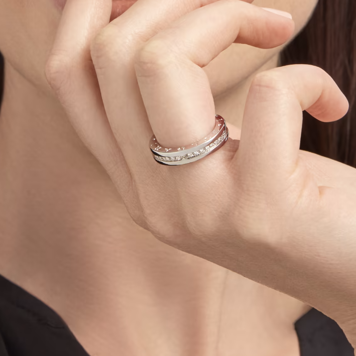 [Pearl Jewelrys]ZERO 1 ONE-BAND PAVED DIAMONDS ON THE SPIRAL RING