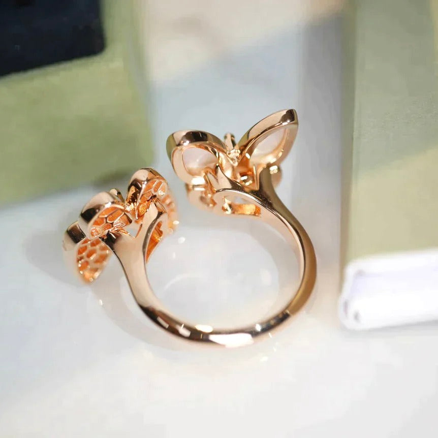 [Pearl Jewelrys]TWIN BUTTERFLY DIAMOND MOP RING