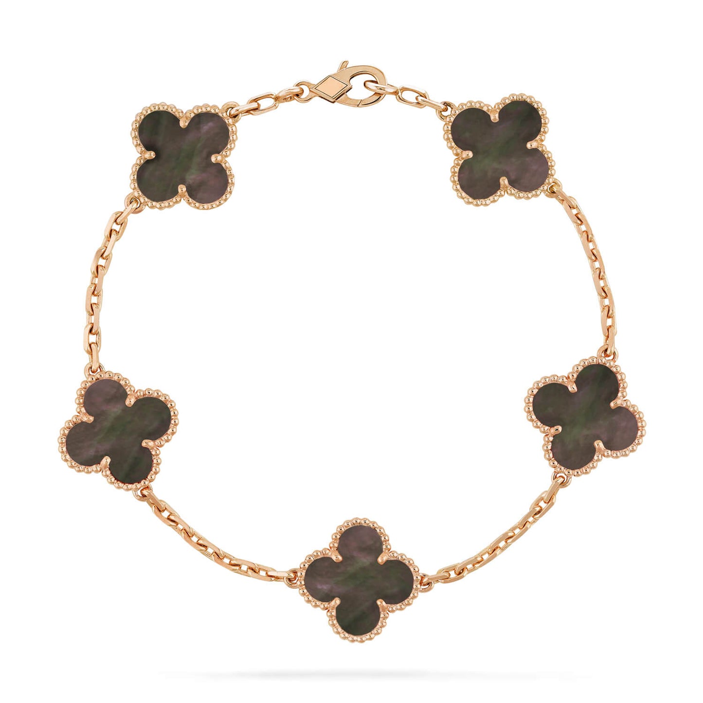 [Pearl Jewelrys]CLOVER 5 MOTIF GRAY MOP  BRACELET