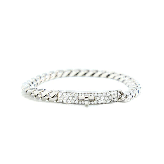 [Pearl Jewelrys]KELLY CHAIN SILVER DIAMOND BRACELET