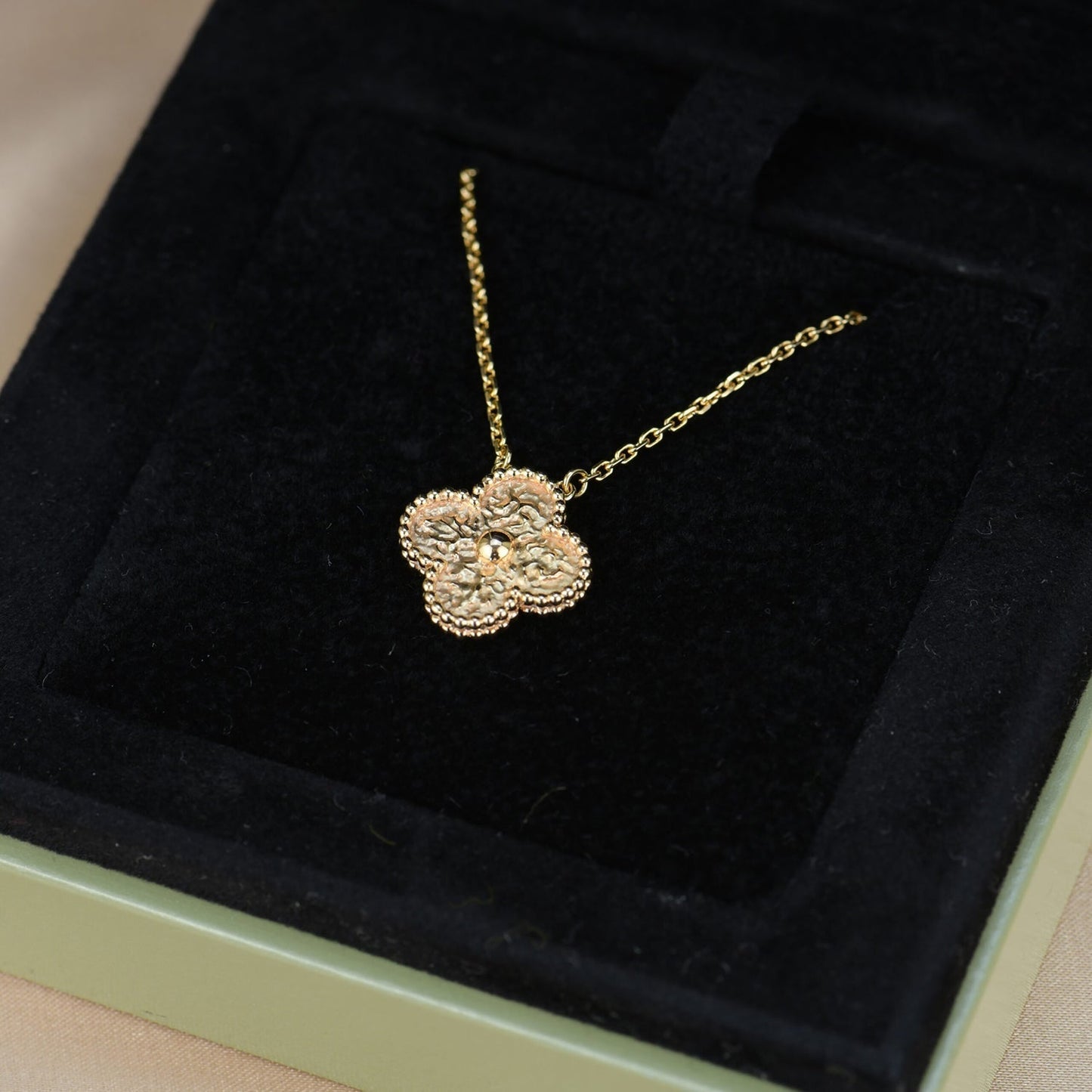 [Pearl Jewelrys]CLOVER 15MM  BRONZING NECKLACE