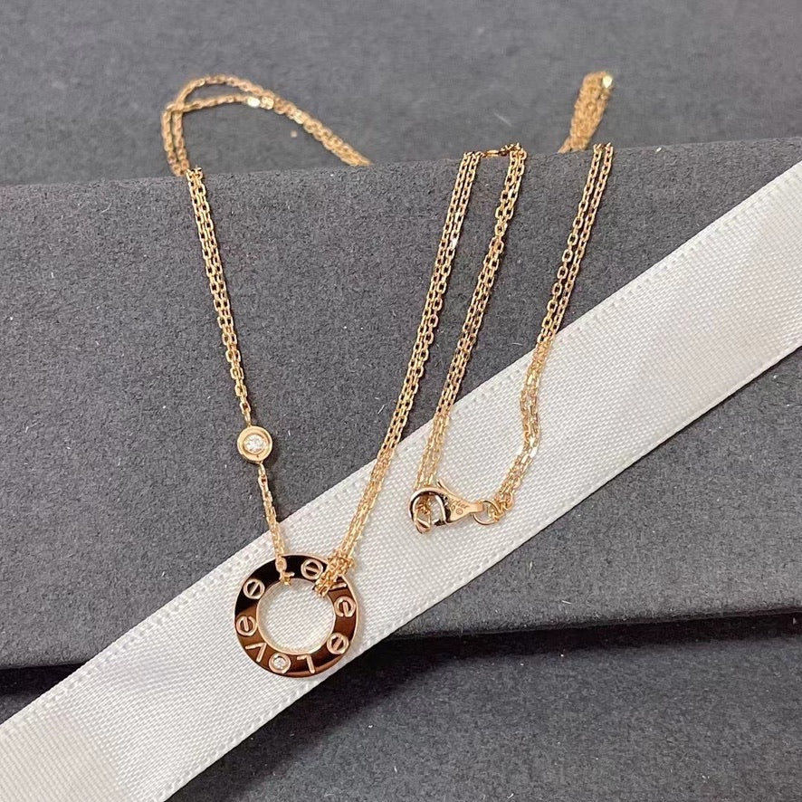 [Pearl Jewelrys]LOVE NECKLACE 16MM 2 DIAMONDS