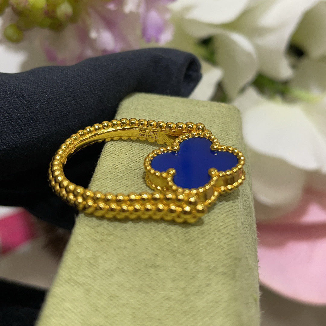 [Pearl Jewelrys]CLOVER RIVERSIBLE BLUE AGATE RING