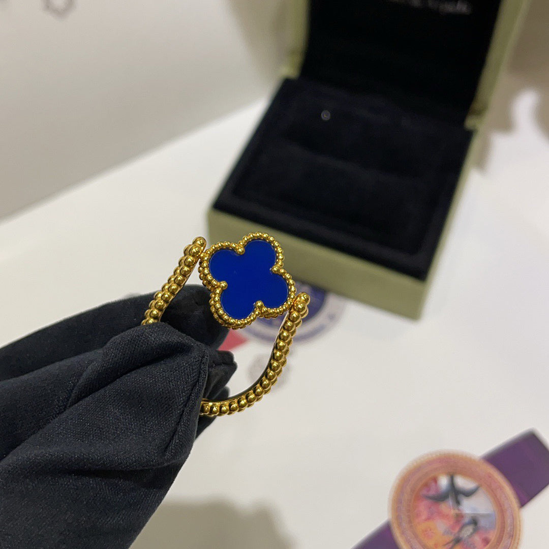 [Pearl Jewelrys]CLOVER RIVERSIBLE BLUE AGATE RING