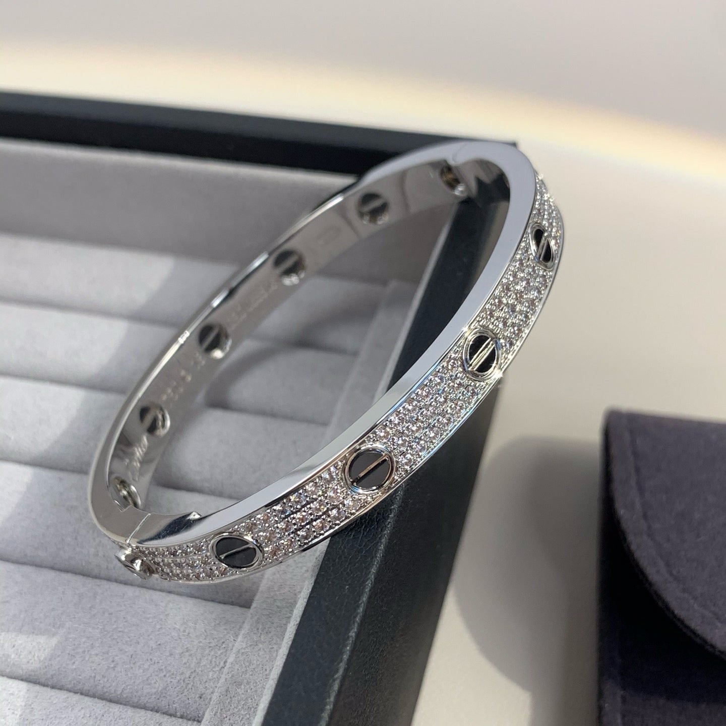 [Pearl Jewelrys]LOVE BRACELET 6.1MM DIAMOND-PAVED CERAMIC