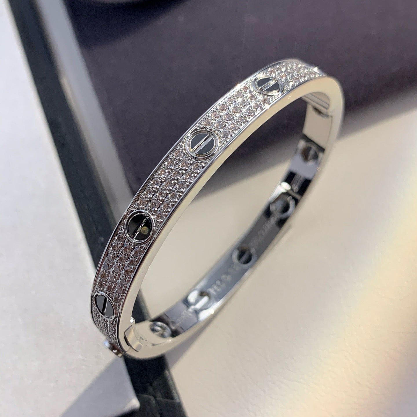[Pearl Jewelrys]LOVE BRACELET 6.1MM DIAMOND-PAVED CERAMIC