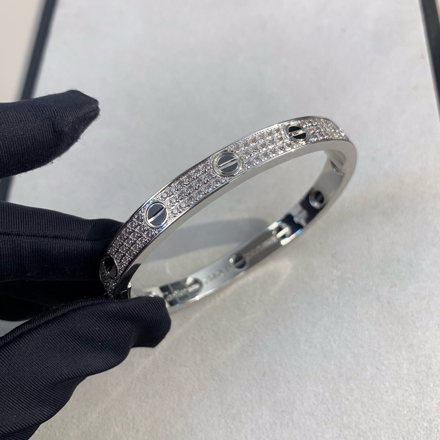 [Pearl Jewelrys]LOVE BRACELET 6.1MM DIAMOND-PAVED CERAMIC