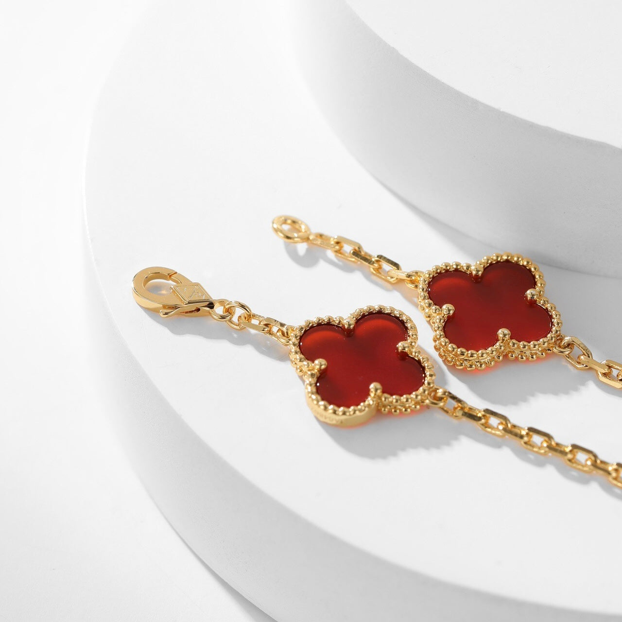 [Pearl Jewelrys]CLOVERS THE  10-MOTIFS CARNELIAN NECKLACE