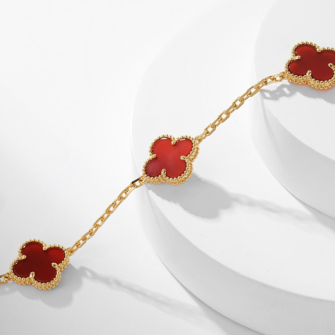[Pearl Jewelrys]CLOVERS THE  10-MOTIFS CARNELIAN NECKLACE