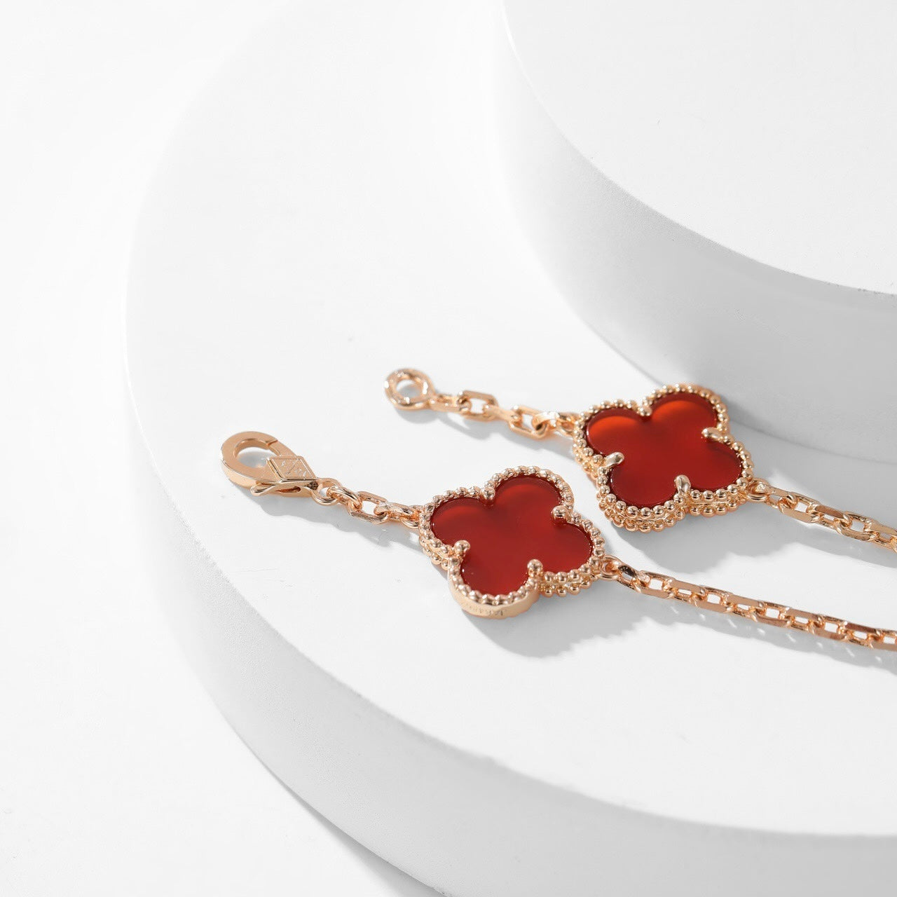 [Pearl Jewelrys]CLOVERS THE  10-MOTIFS CARNELIAN NECKLACE