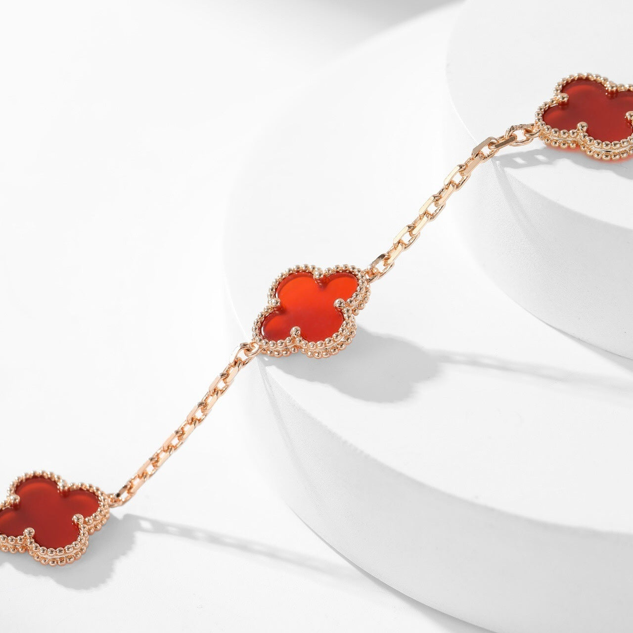 [Pearl Jewelrys]CLOVERS THE  10-MOTIFS CARNELIAN NECKLACE