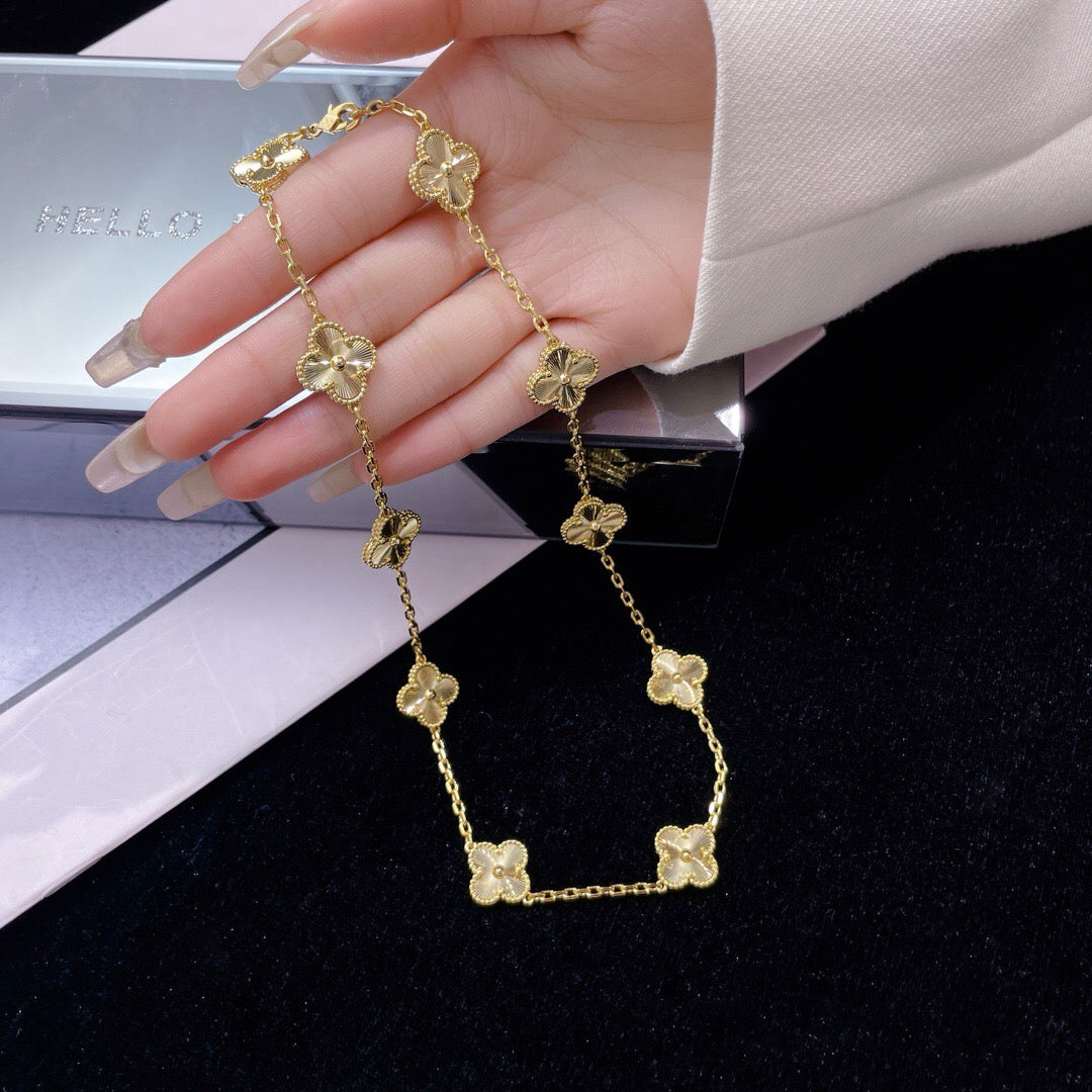 [Pearl Jewelrys]CLOVERS THE 10-MOTIFS LASER NECKLACE