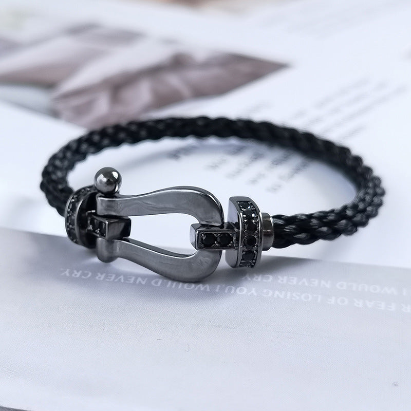 [Pearl Jewelrys]FORCE LARGE SERIES HORSESHOE BLACK SAMURAI BRACELET