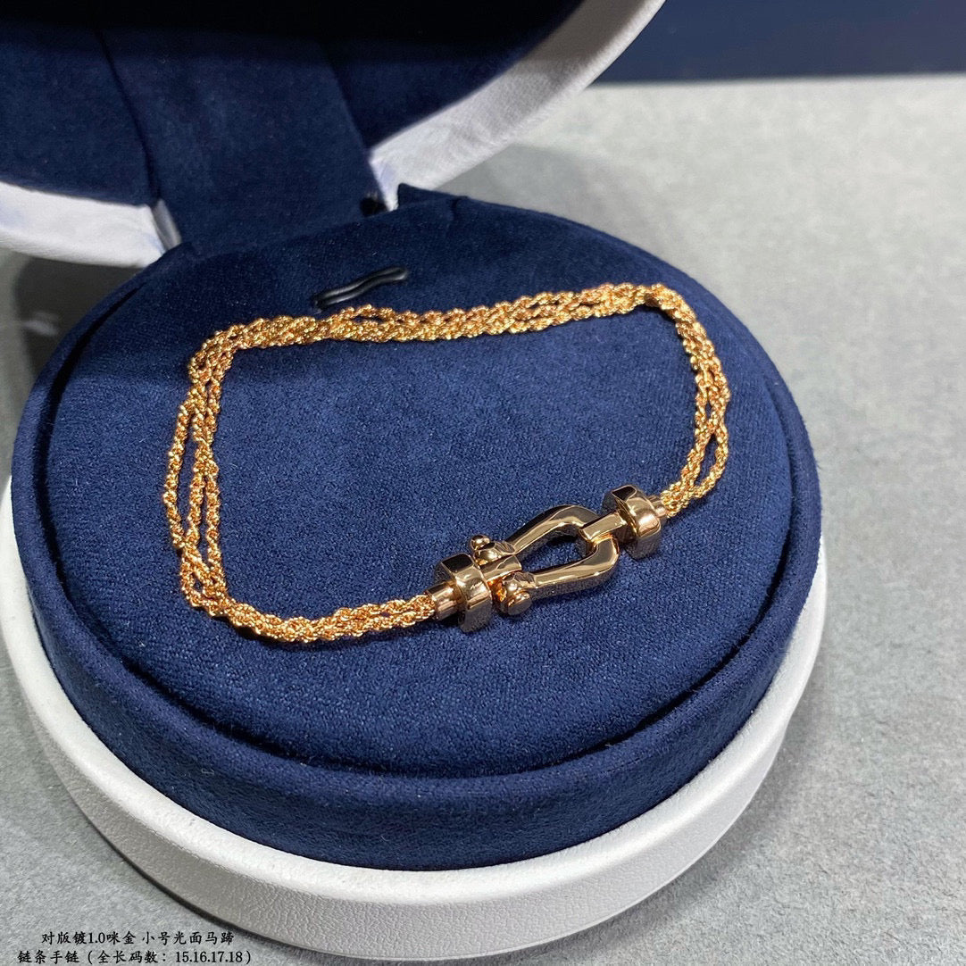 [Pearl Jewelrys]FORCE SMALL HORSESHOE  DIAMOND CHAIN ROPE BRACELET