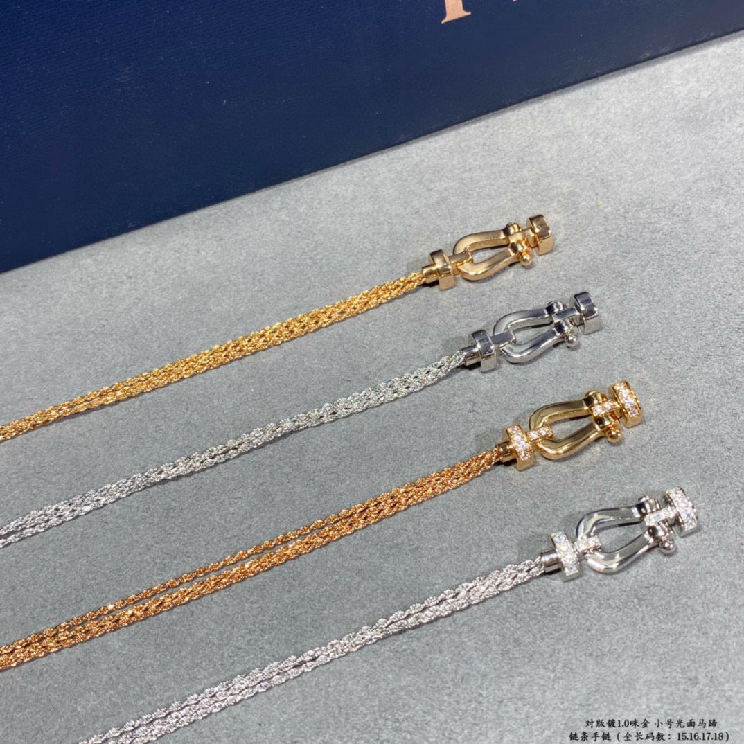 [Pearl Jewelrys]FORCE SMALL HORSESHOE  DIAMOND CHAIN ROPE BRACELET