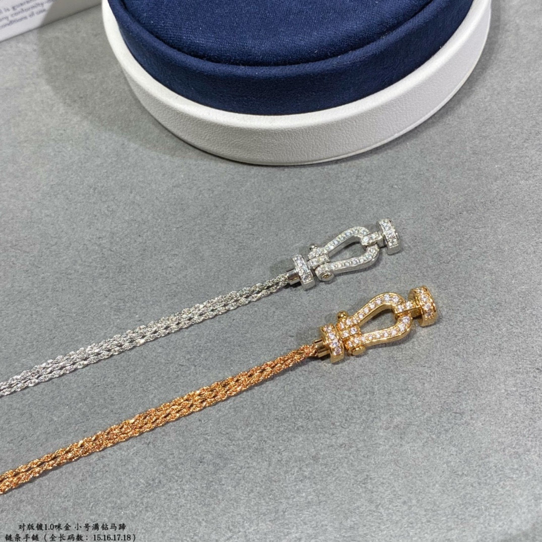 [Pearl Jewelrys]FORCE SMALL HORSESHOE  DIAMOND CHAIN ROPE BRACELET