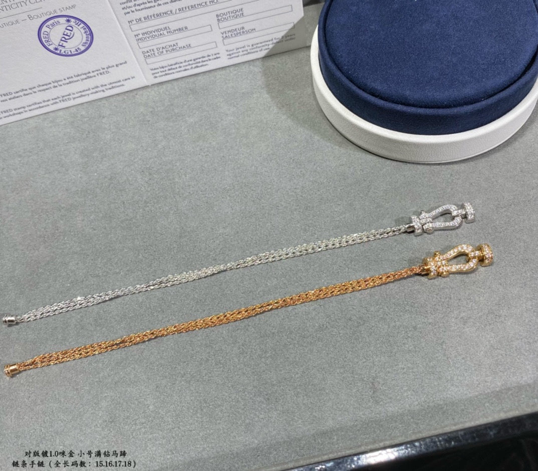 [Pearl Jewelrys]FORCE SMALL HORSESHOE  DIAMOND CHAIN ROPE BRACELET