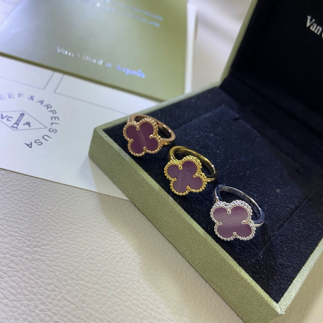 [Pearl Jewelrys]CLOVER  PURPLE VIOLET RING