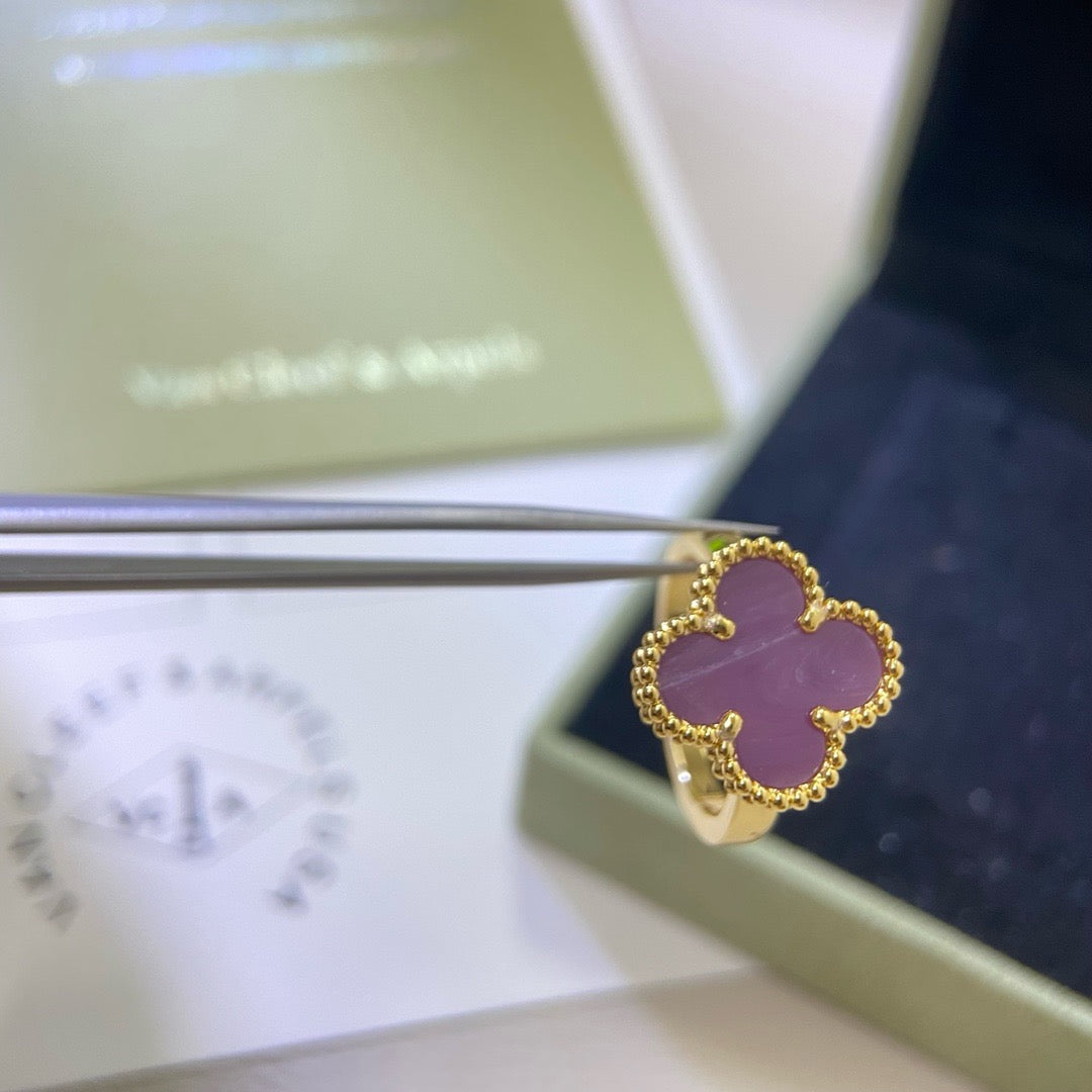 [Pearl Jewelrys]CLOVER  PURPLE VIOLET RING