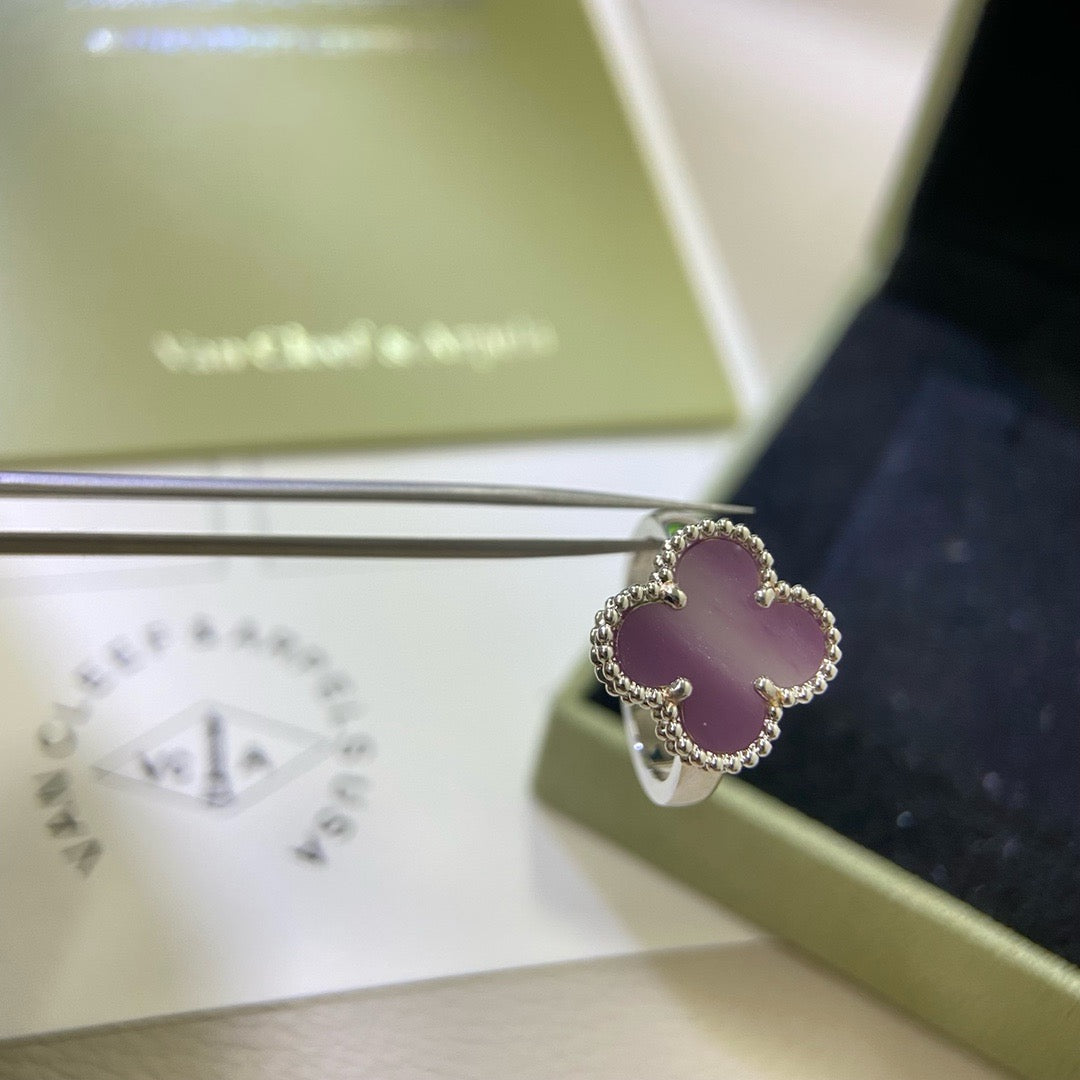 [Pearl Jewelrys]CLOVER  PURPLE VIOLET RING