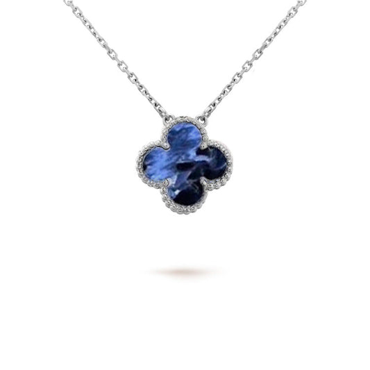 [Pearl Jewelrys]CLOVER 15MM PIETERSITE NECKLACE SILVER