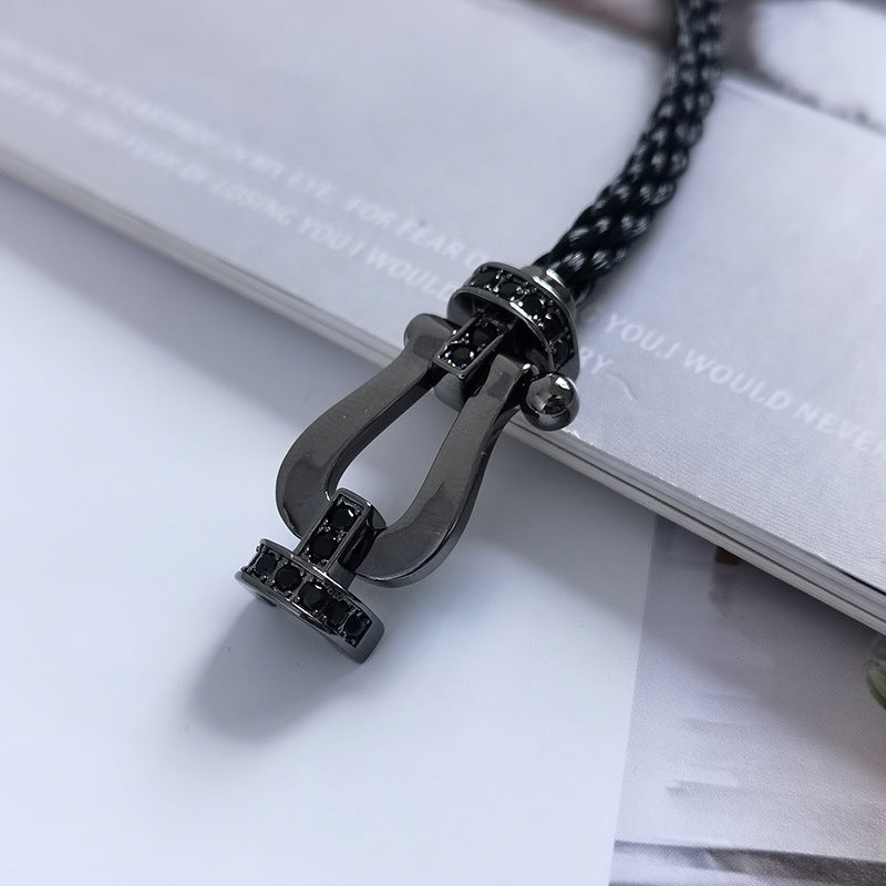 [Pearl Jewelrys]FORCE LARGE SERIES HORSESHOE BLACK SAMURAI BRACELET