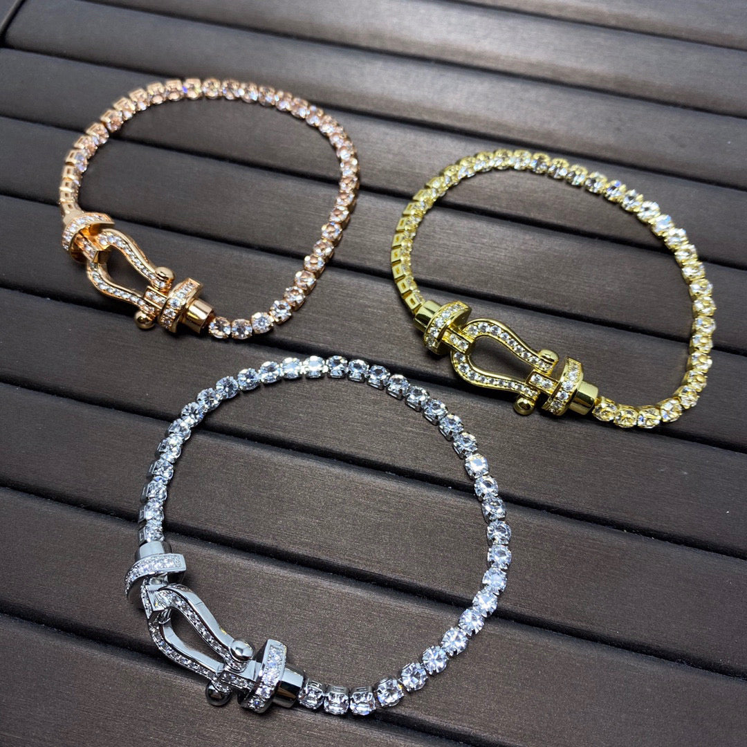 [Pearl Jewelrys]FORCE  HORSESHOE  DIAMOND TENNIS BRACELET