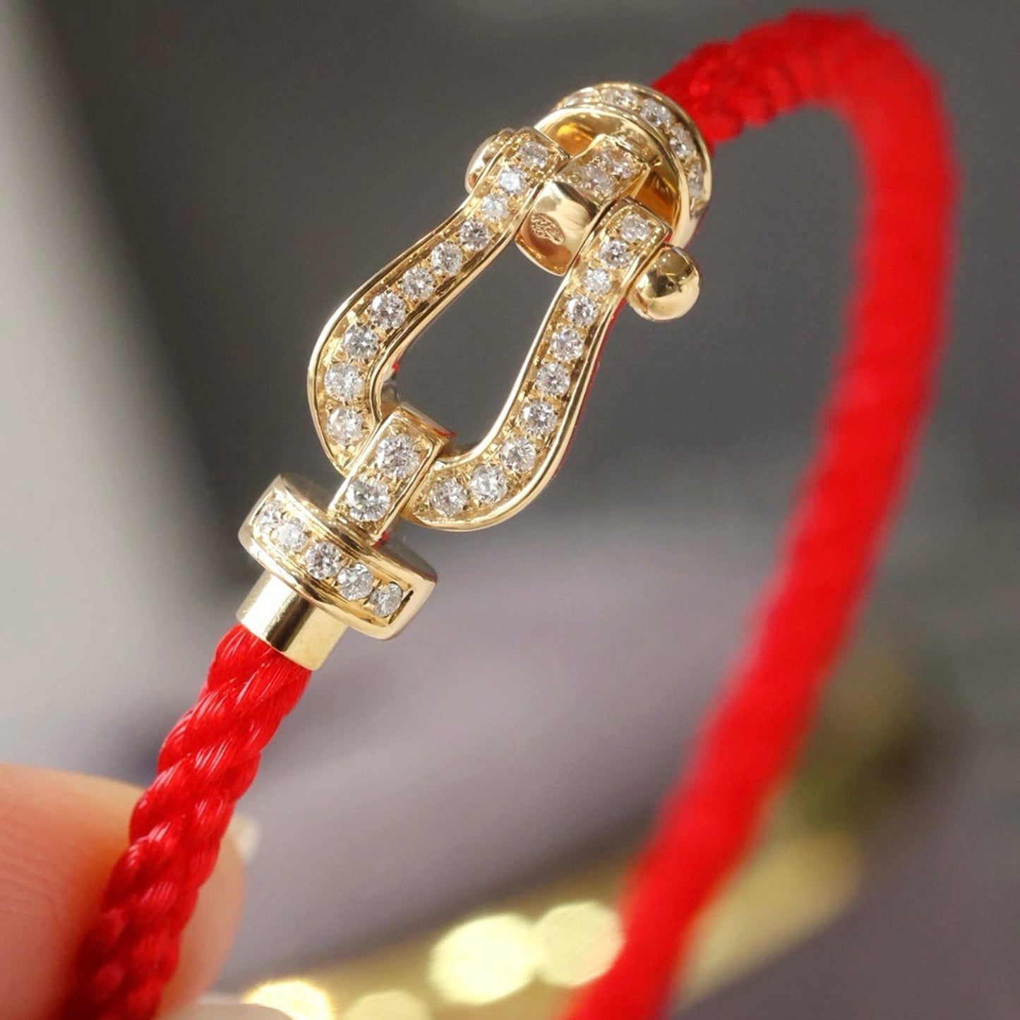 [Pearl Jewelrys]FORCE LARGE HORSESHOE FULL DIAMOND BRACELET ROSE GOLD