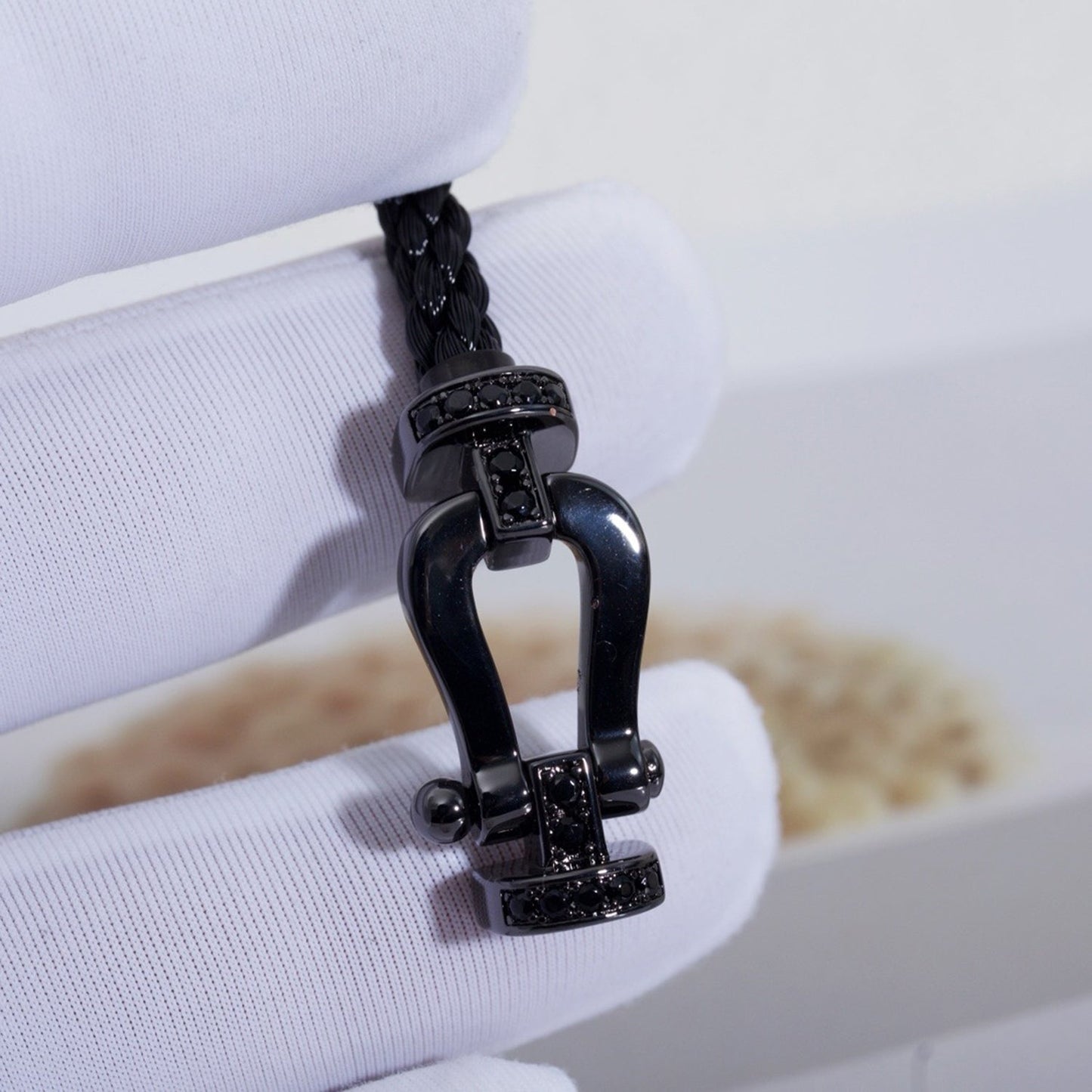[Pearl Jewelrys]FORCE LARGE SERIES HORSESHOE BLACK SAMURAI BRACELET