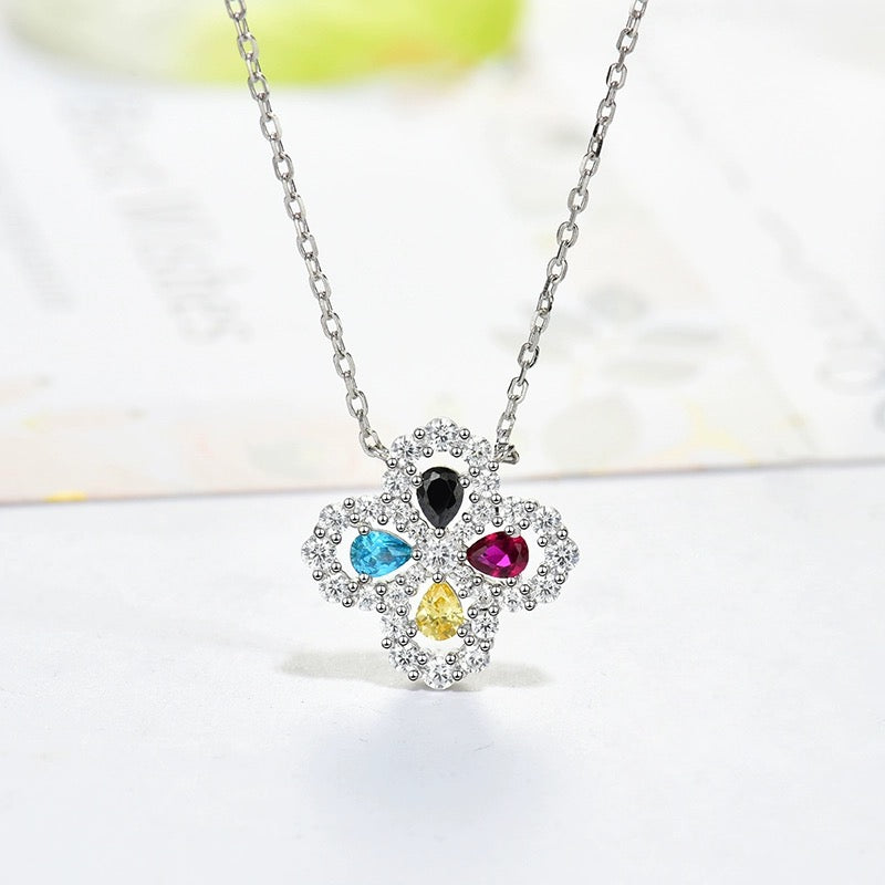 [Pearl Jewelrys]LOOP NECKLACE FULL MOTIF DIAMOND 16MM MULTIPLE COLORS