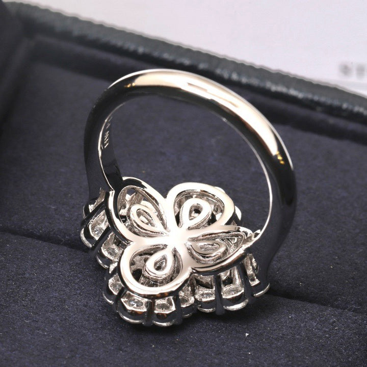 [Pearl Jewelrys]LOOP RING FULL MOTIF DIAMOND 16MM SILVE