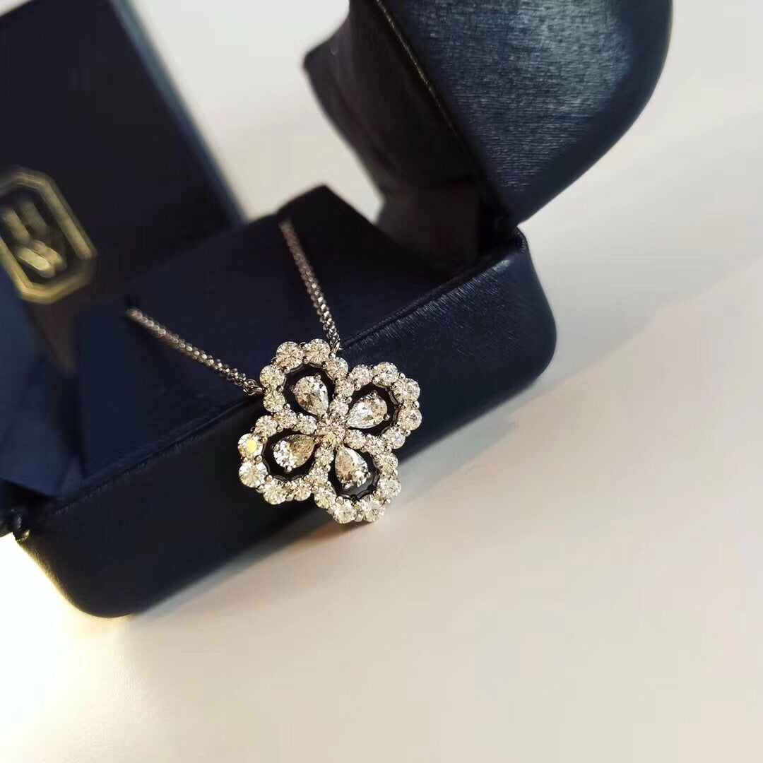 [Pearl Jewelrys]LOOP NECKLACE FULL MOTIF DIAMOND 16MM MULTIPLE COLORS