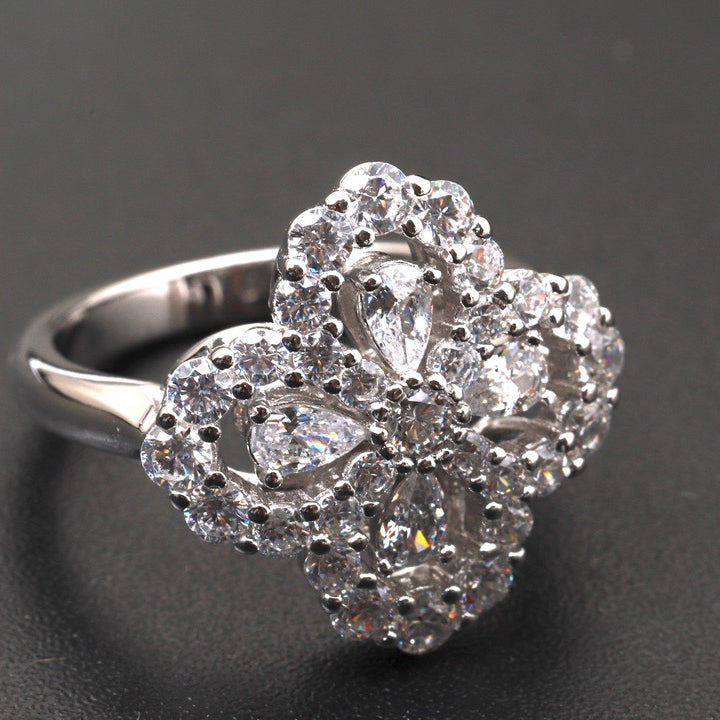 [Pearl Jewelrys]LOOP RING FULL MOTIF DIAMOND 16MM SILVE