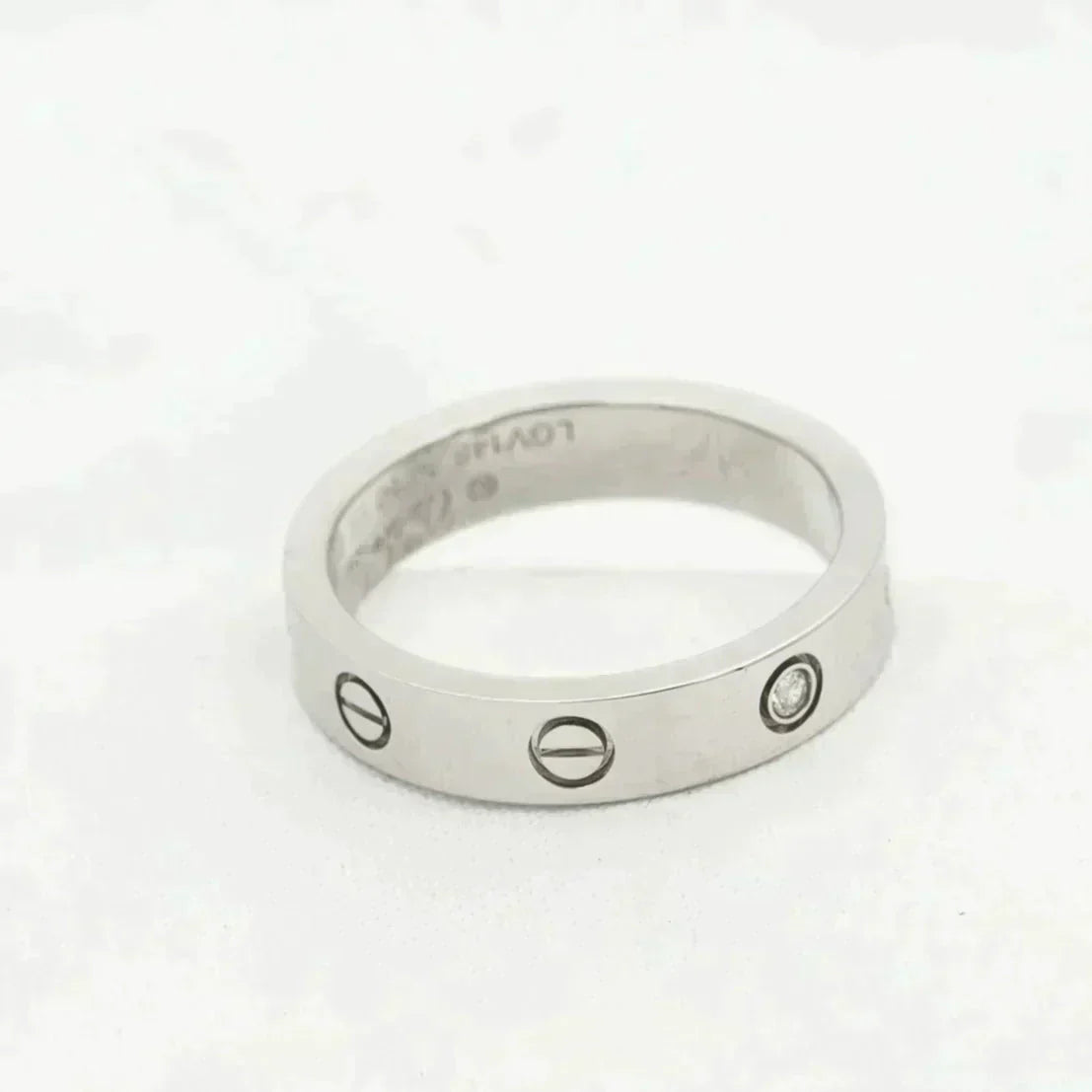 [Pearl Jewelrys]LOVE RING 4MM 1 DIAMOND SILVER